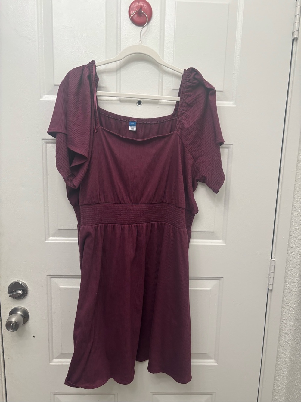 Old Navy Burgundy On/Off-Shoulder Midi Dress